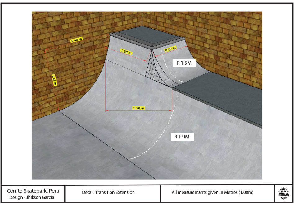 Skatepark design plan for Cerrito, Peru