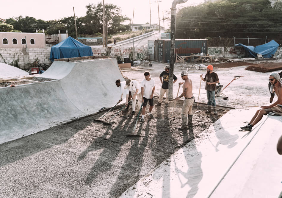 Construction of the Freedom Skatepark in Jamaica