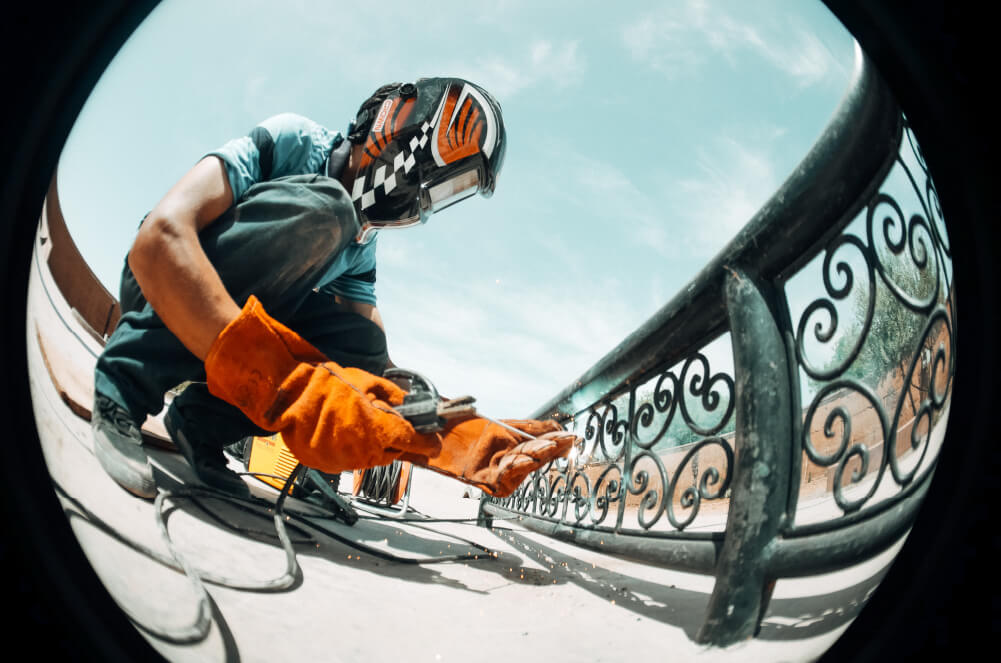 Hanota repairing the flat bar at the Fiers et Forts Skatepark in Morocco