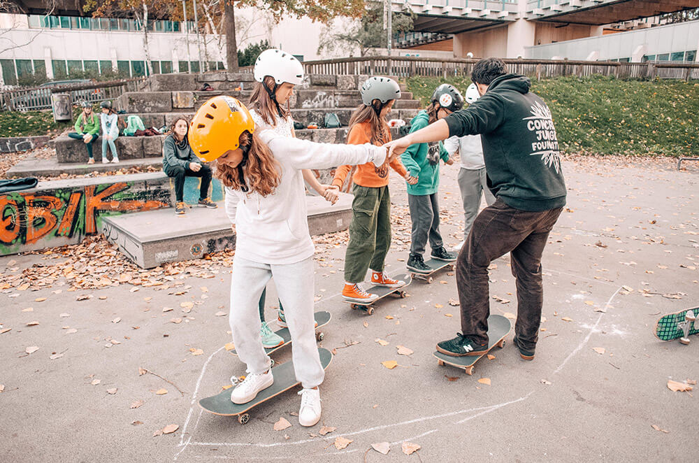 Skateboard Club Vienna running an Edu-Skate class in Austria