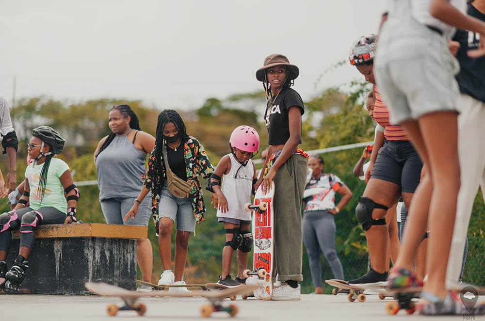 Kayla Wheeler at the Freedom Skatepark during the first ever Girls Skate Day in Jamaica
