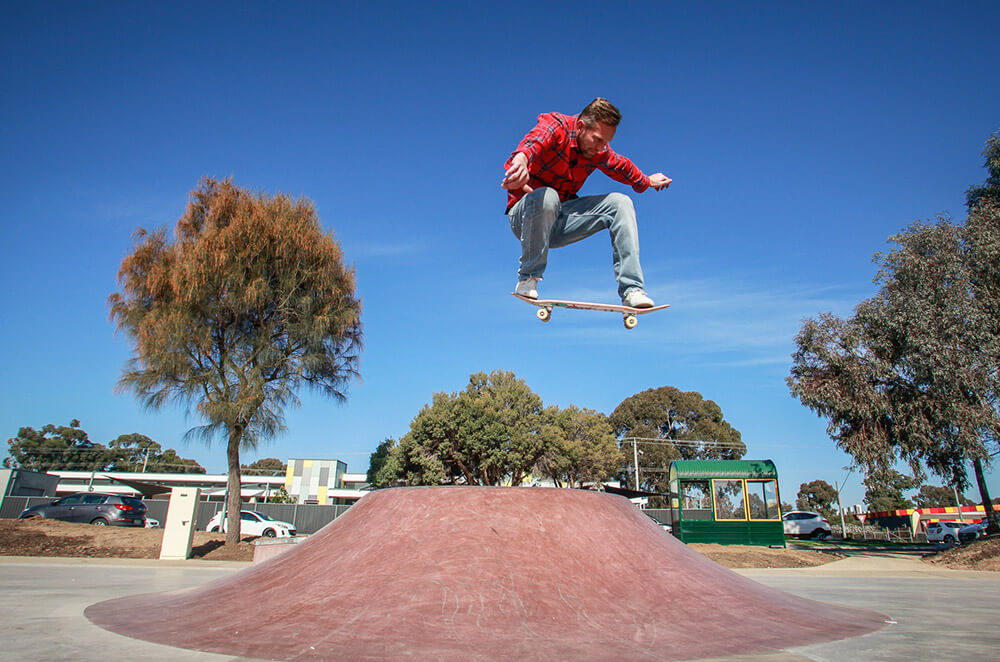 Darren White from The Skatepark School skating in Australia