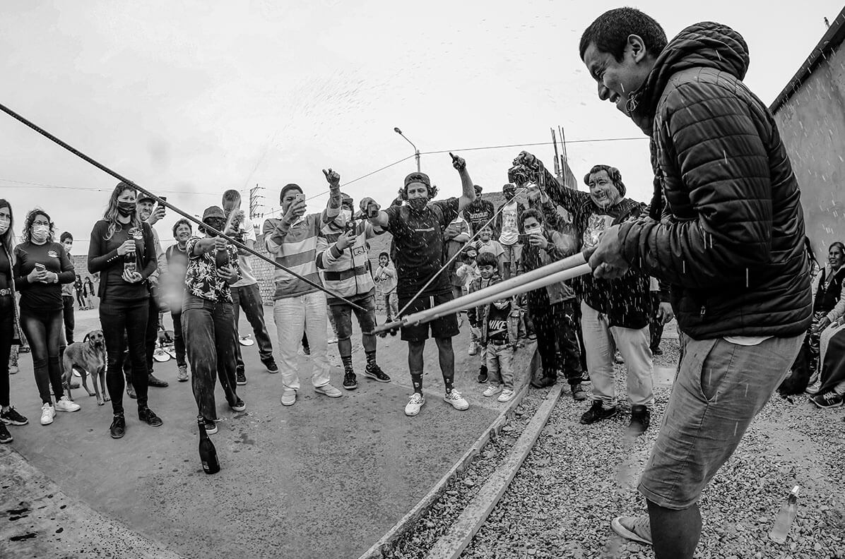 Jhiskon during Opening Day of 'La Rampa' in Cerito de la Virgen in Peru