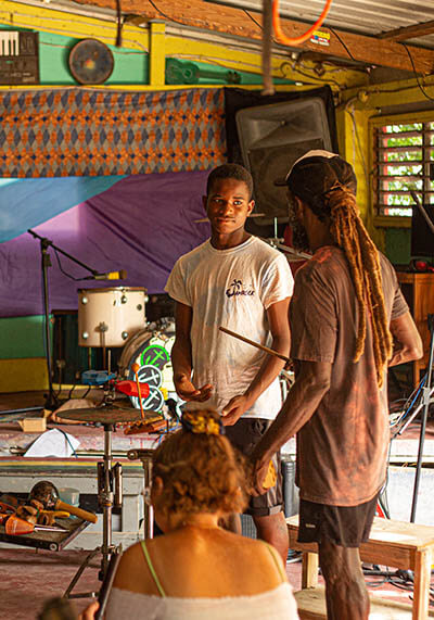 Music lesson at the Freedom Skatepark in Jamaica