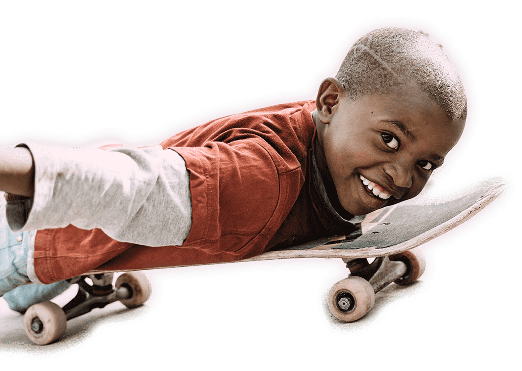Child from Angola on a skateboard