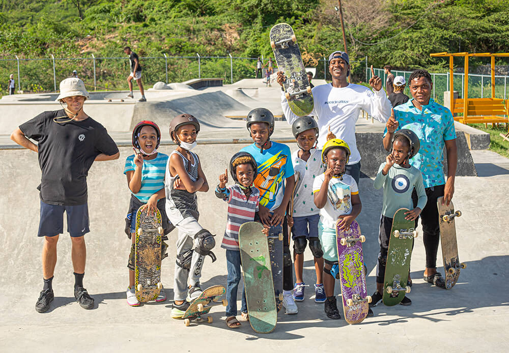 Jamaican skateboarder at Freedom Skatepark